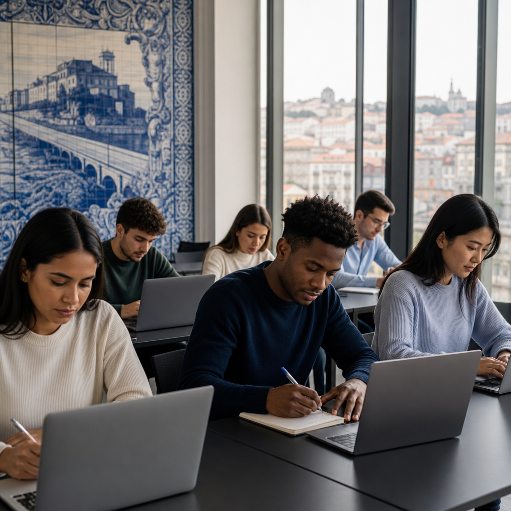 International students in professional courses lasting over 12 months in Portugal for foreigners in English.